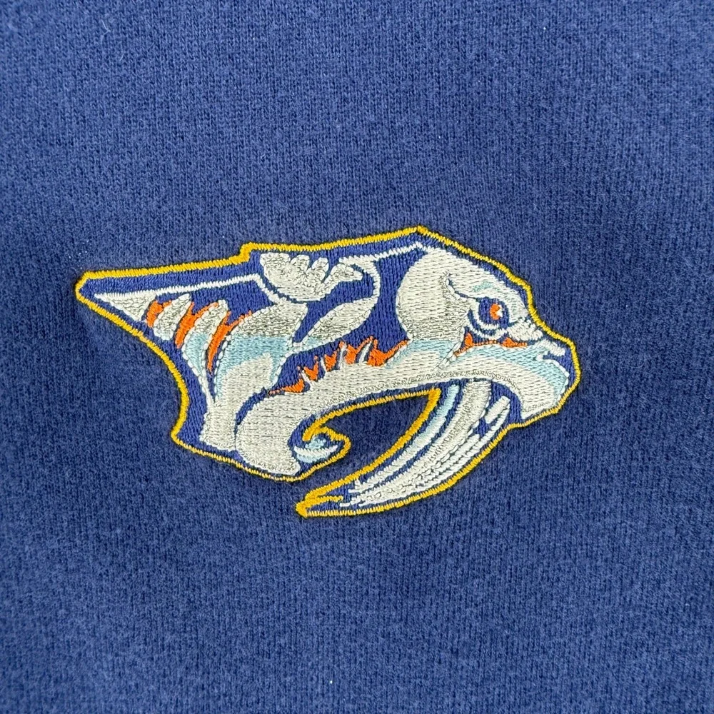 VTG Nike Team‎ Nashville Predators 1/4 Zip Sweatshirt Mens M NHL Hockey Y2K
